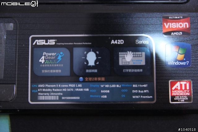 [分享] ASUS華碩新款AMD4核心筆電-A42DR