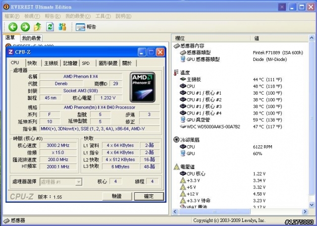 x3 440  開核後看的到溫度?