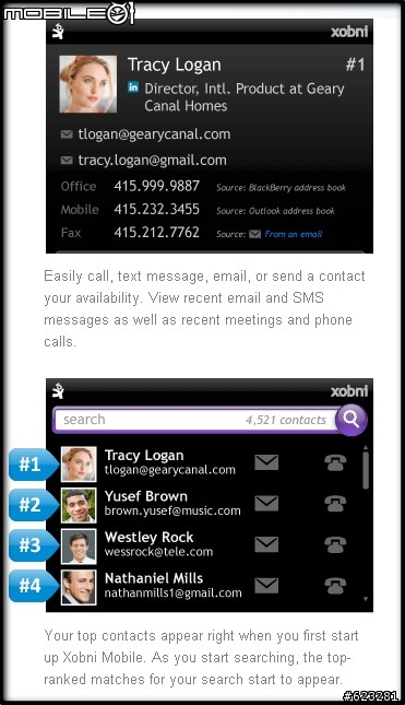  Xobni for BlackBerry!!專為BB設計的超強通訊錄整合App