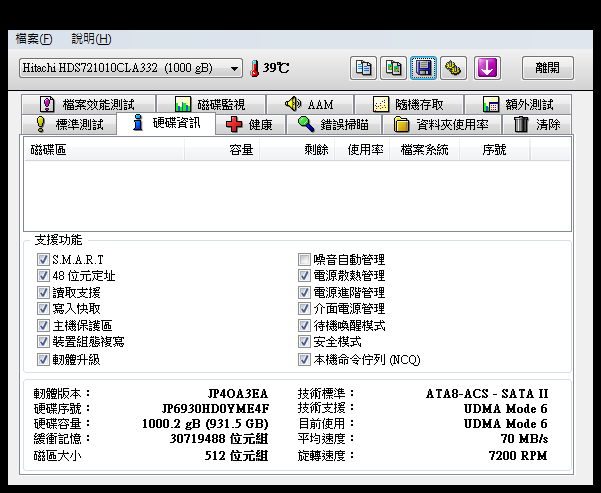 HITACHI 7200 1TB 怪異測試