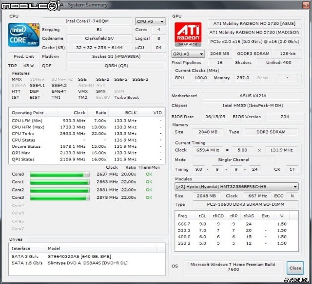 ASUS A40JA  ATi 5730 2G 顯卡