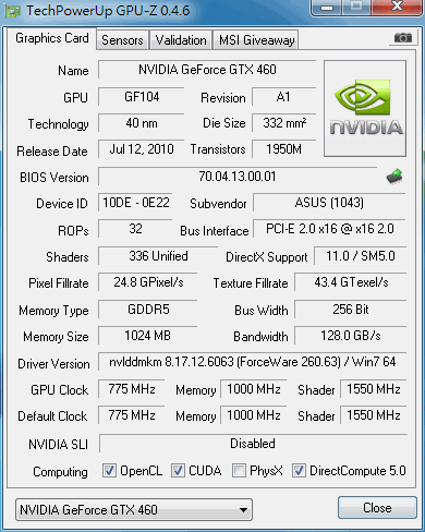 ASUS 880G ITX + GTX 460 TOP效能