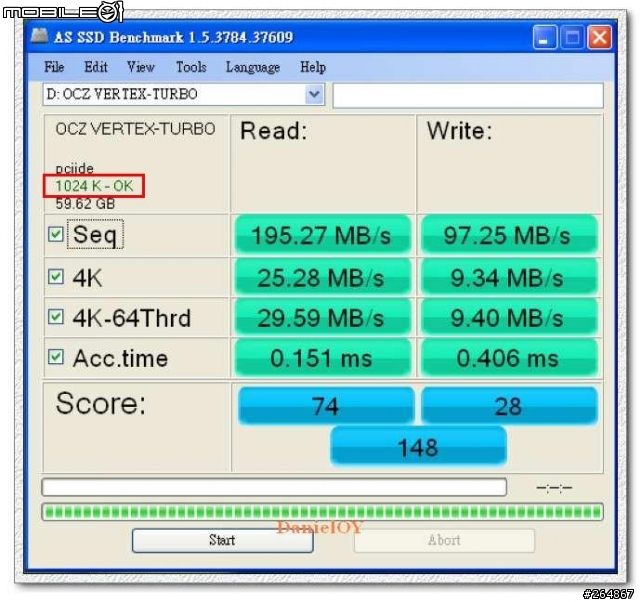 OCZ Vertex Turbo 60GB 64M DDRⅡCache SSD 開箱 & 測試