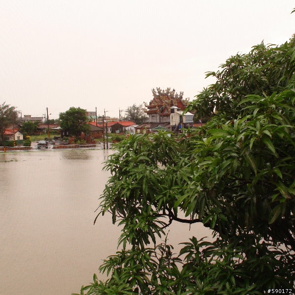 台南縣學甲鎮 風強雨大 ～ （附近住戶整片屋瓦飛走）