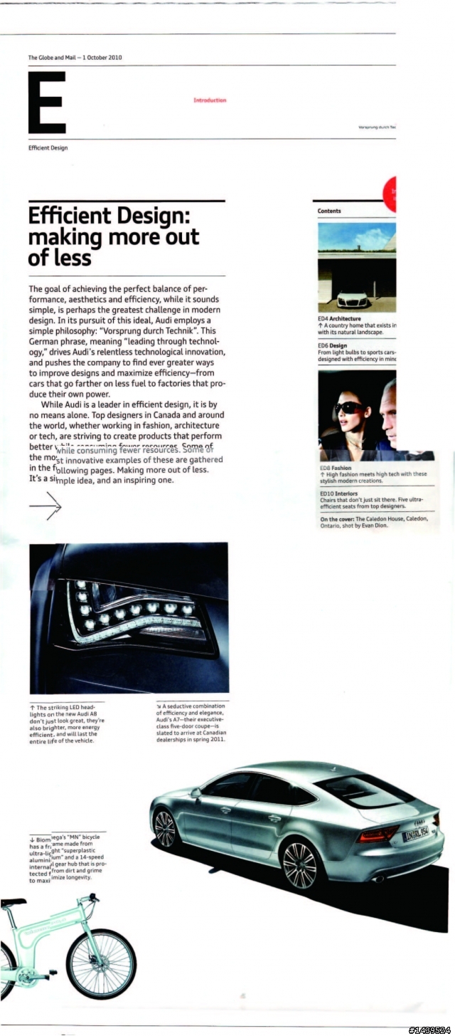 audi-Vancouver news paper:Rediscovering Less 極簡重現 e-tron