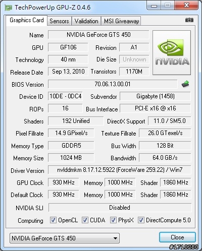 【開箱】技嘉GTS450 OC2 之 友情無價 友情萬歲