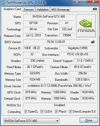 [開箱] 地表最速的GTX 460--技嘉GTX 460 Super OC超級超頻版