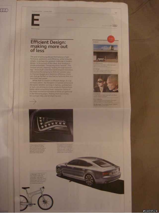 audi-Vancouver news paper:Rediscovering Less 極簡重現 e-tron