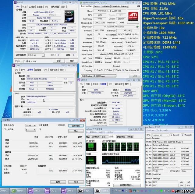 [冬天超頻分享] AMD六核飛龍1100T黑盒版飛上4.2G