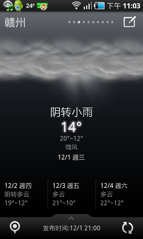 (分享) 還不錯用的ANDROID Weather App (含桌面Widget) (新增白天天氣圖示)