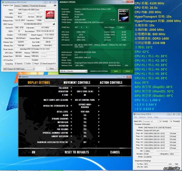 [挑戰950/1100MHz]用六頭龍1100T逼出6870的極限效能