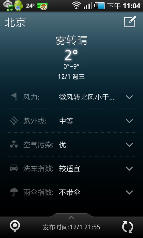 (分享) 還不錯用的ANDROID Weather App (含桌面Widget) (新增白天天氣圖示)
