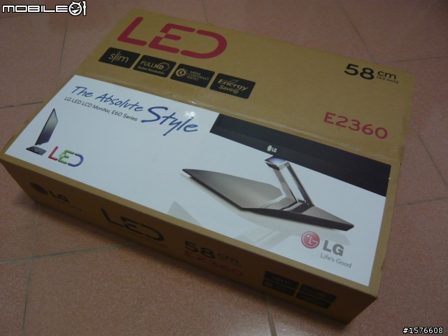 超薄1.29cm 超美型LED - LG E2360V 開箱分享