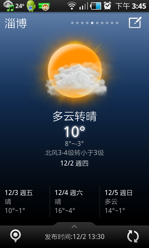 (分享) 還不錯用的ANDROID Weather App (含桌面Widget) (新增白天天氣圖示)