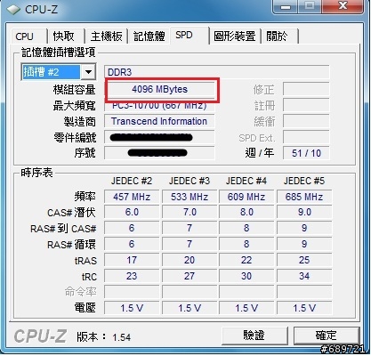 win7 64bit  抓不到4G的記憶體(已解決)