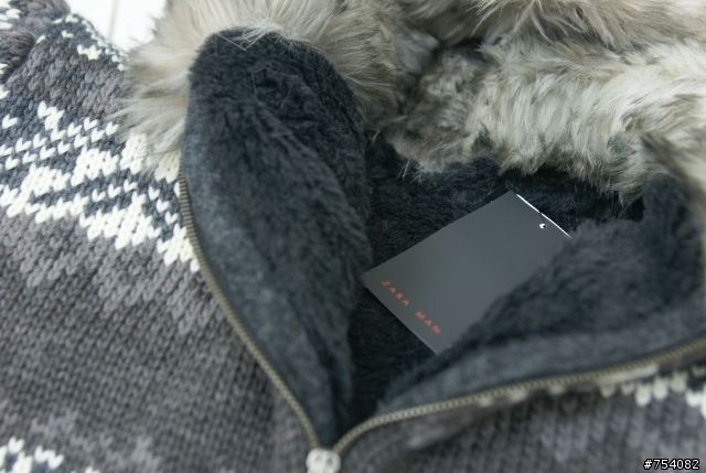 [分享]  ZARA 民族風雪花針織毛毛連帽外套