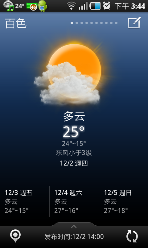 (分享) 還不錯用的ANDROID Weather App (含桌面Widget) (新增白天天氣圖示)
