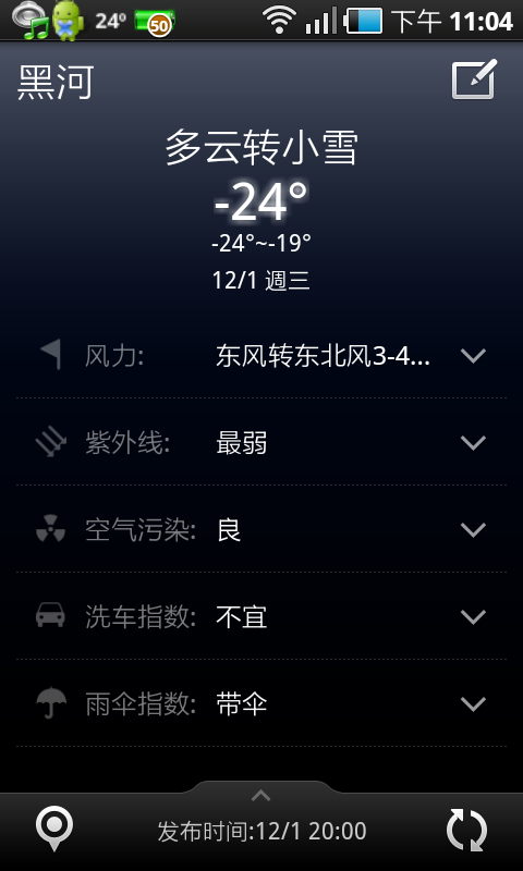 (分享) 還不錯用的ANDROID Weather App (含桌面Widget) (新增白天天氣圖示)