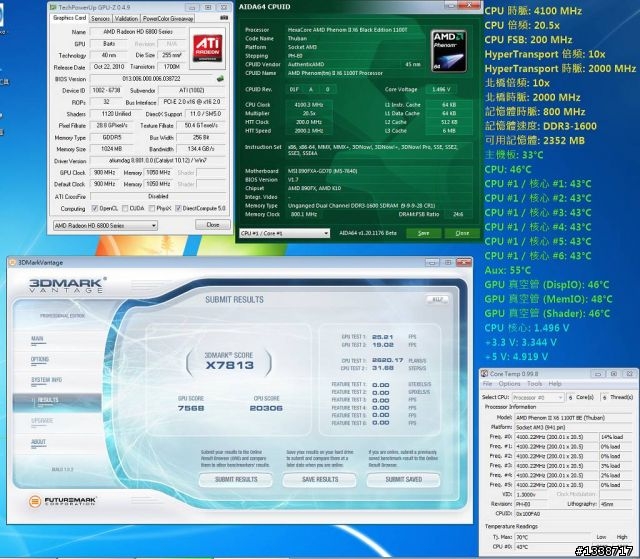 [挑戰950/1100MHz]用六頭龍1100T逼出6870的極限效能