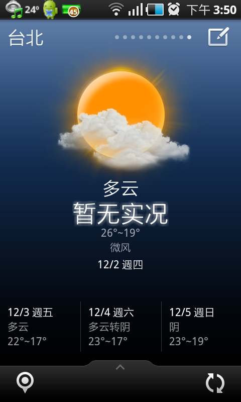 (分享) 還不錯用的ANDROID Weather App (含桌面Widget) (新增白天天氣圖示)