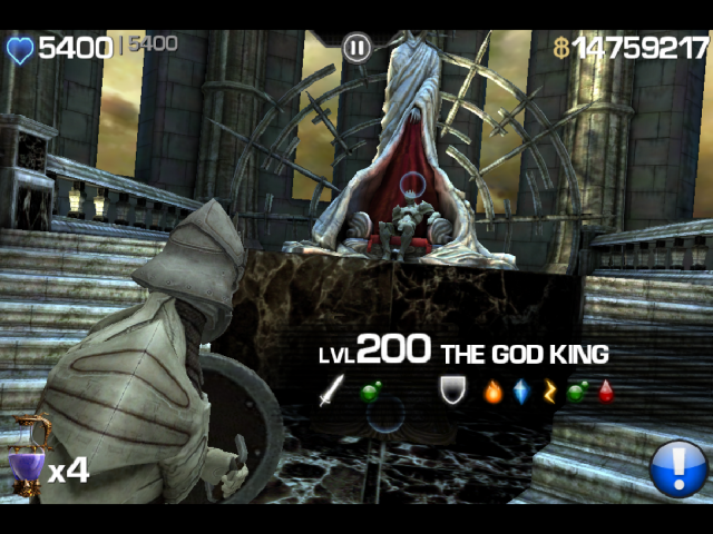 [分享]新版Infinity Blade,給你最好的裝備,讓你直接打lv200的魔王,不喜勿入!