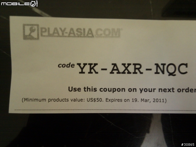 在Play Asia買了2片遊戲,給了一張折扣卷 US,送給需要的人~(回文有2張折扣卷贈送)