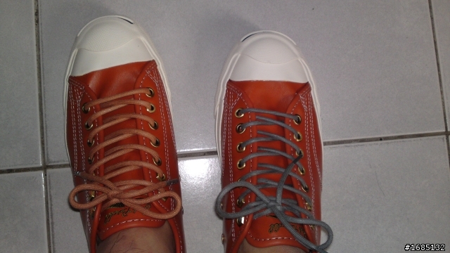 CONVERSE~Jack Purcell~開口笑~薑黃色仿皮革 開箱囉