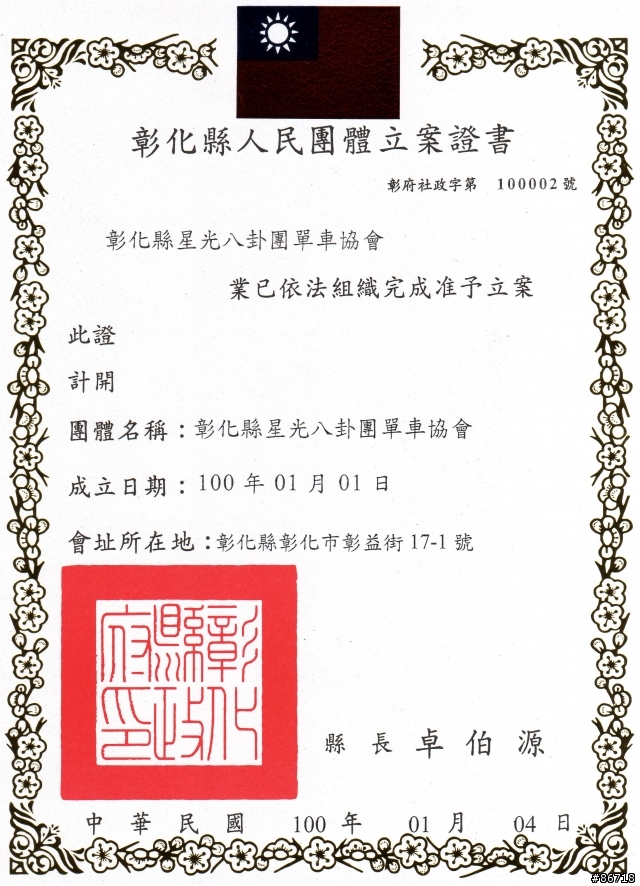 [公告]彰化星光八卦團單車協會成立進度