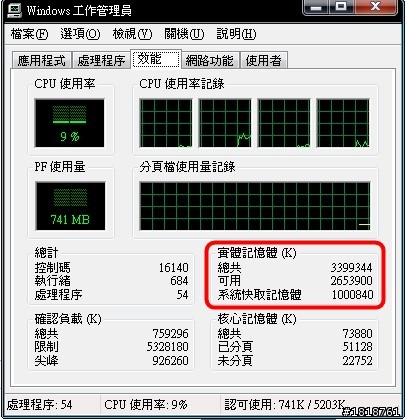 [分享]Windows XP SP3下記憶體超過3.25GB的RamDisk實作