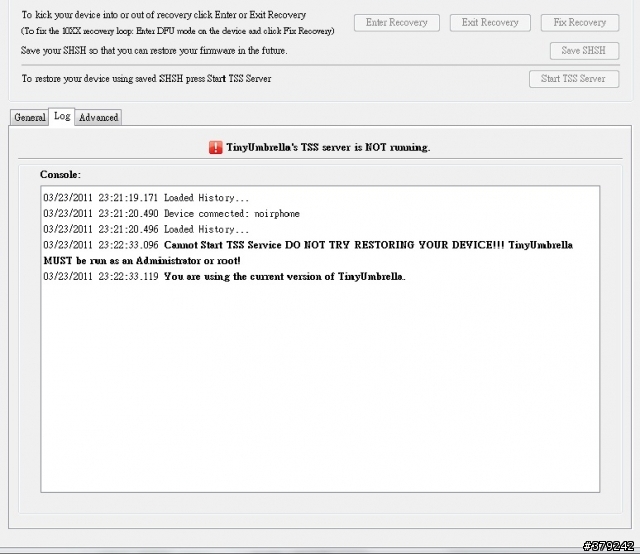 ios4.3降刷ios4.2問題！小雨傘有備份.shsh但start tss server按鈕無法按！