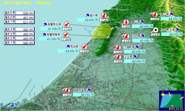 新瀉、靜岡、茨城各輻射值一覽