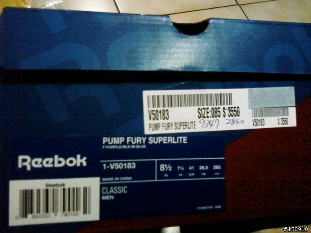 Reebok PUMP FURY SUPERLITE 開箱囉!!! 好久不見的Reebok@@
