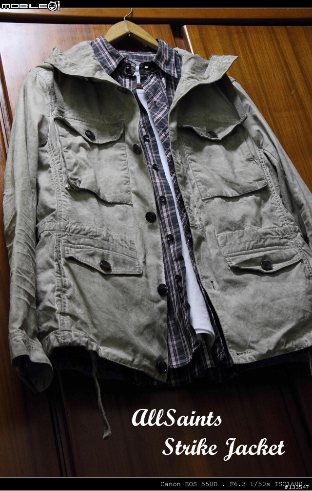 [開箱+影音分享] AllSaints Strike Jacket  ( Size: S、Colour Dirty Oil Wash )