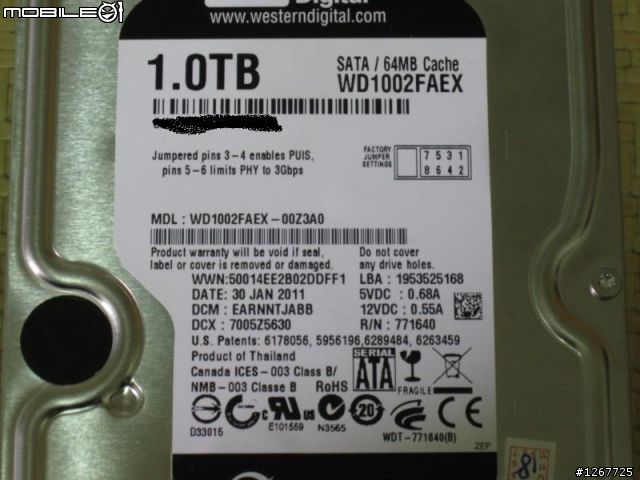 [測試附提問] WD 1002FAEX , 軔體版本規格大不同?