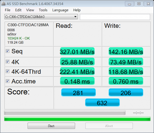 [測試]我的 美光 Crucial RealSSD C300 128G 簡單測試