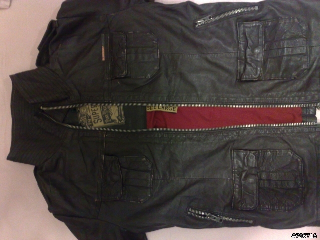 Superdry Brad Leather Jacket-新版L棕色