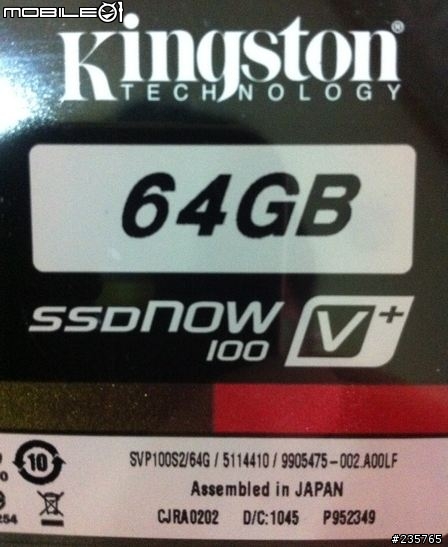 [開箱測試文]]第一次的ssd...Kingston SSDnow 100 V+ 64GB！