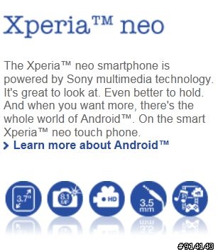 SonyEricsson XPERIA NEO藍，參上（20110405新增古意實拍照）