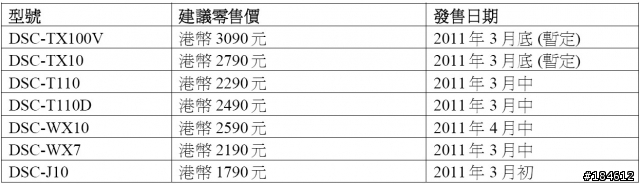 Sony 新機香港新聞稿