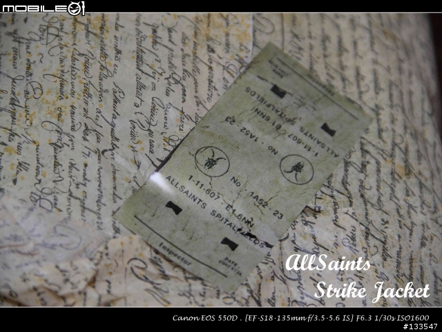 [開箱+影音分享] AllSaints Strike Jacket  ( Size: S、Colour Dirty Oil Wash )