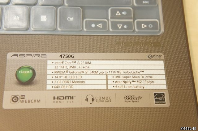 [開箱]ACER Aspire 4750G-2312G64Mnkk