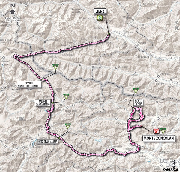 2011 環義大利大賽 第14站, Lienz(AT) - Monte Zoncolan, 190公里