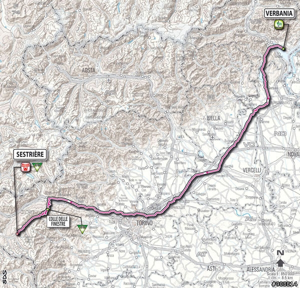 2011 環義大利大賽 第20站, Verbania - Sestriere, 242公里