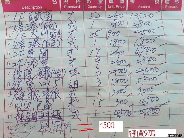 關於門窗估價單