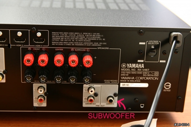 [請問] OZAKI NUKE28 重低音能否成功接在 YAMAHA RX-V467 擴大機上? (5/27補充圖片及說明)