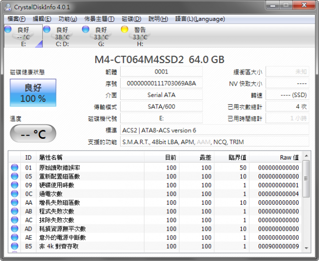 美光M400/C400 64GB簡單測試