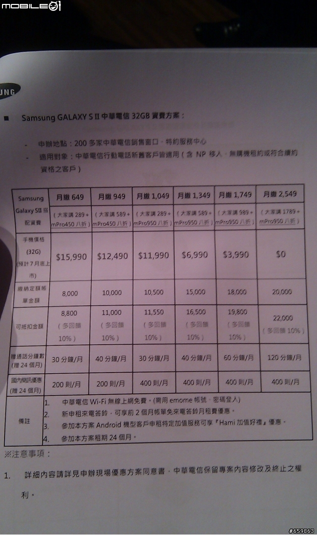 S2 中華和台哥大的方案出來了~~
