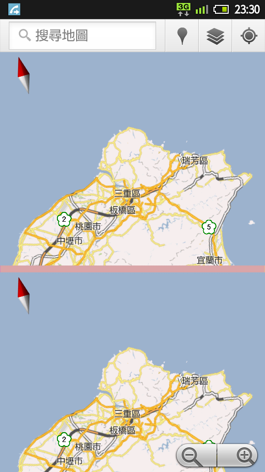 SH-12C 開啟google map ，螢幕轉向後遇到花屏跟畫面分割的問題!