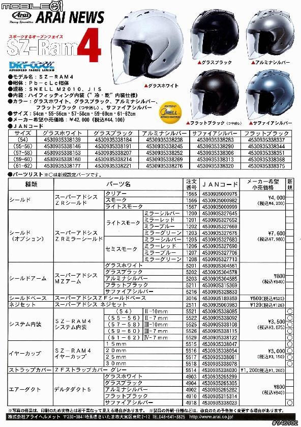 ARAI ram-4 新帽體發表+新花色 HAYDEN+HAGA MONZA