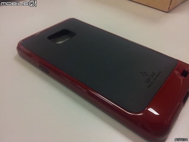 [開箱] i9100 JACKLYN韓國耐摔皮套 + SGP NEO HYBRID黑紅色軟硬殼